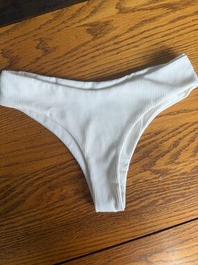 Citrine Ribbed White Bikini Bottom